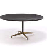 (Attributed) | Table with extension. How, 1950s. Metal and brass frame, ebonised wooden top. (h 81 cm.; d 170 cm.) (slight defects) | | Provenance | Private collection, Como - фото 1