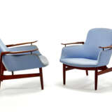 Pair of armchairs model "NV53". Execution by Niels Vodder,, 1953ca. Teak, brass and light blue fabric. (72x73.5x66 cm.) (defects and restorations) | | Literature | Noritsugu Oda, Danish Chairs, Tokyo 1996, ill. p. 99; | Michael Ellison, Leslie Pina - photo 4