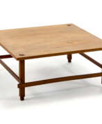 Ико Паризи. Low square table with legs joined and stiffened by crosspieces on alternating levels