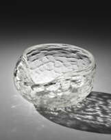 Craquelé blown crystal glass vase/sculpture