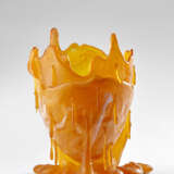 Resin vase model "Clear special L". Produced by Fish Design,, 1990s/2000s. Orange epoxy resin. Multiple 97/2000. Mark of the manufactory and signature printed on the side. (h 30 cm.; d 35 cm.) (slight defects) - photo 1