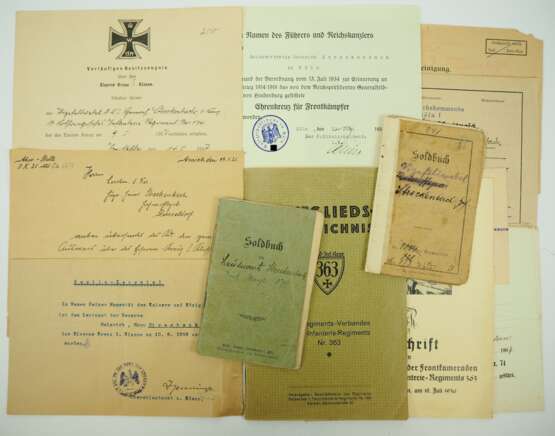 Preussen: Urkundennachlass eines Leutnant d.R. des 1. Feld-Inf.-Rgt. 363. - photo 1