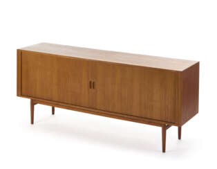 Wooden sideboard model "37". Produced by Sibast, Denmark, 1960s. Solid teak wood. (189.5x80x47 cm.) (slight defects)