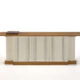 Custom-designed sideboard. How, 1970s. White lacquered wooden frame, anodised aluminium handles. Veneered light wooden base and shelf. (200x69x47 cm.) (slight defects) | | Provenance | Private collection, Como - фото 2