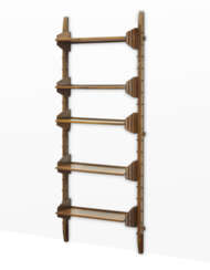 One-bay, five-shelf solid walnut bookcase. Novara, 1960s. (80x193x229 cm.) (slight defects)