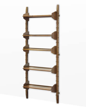 One-bay, five-shelf solid walnut bookcase. Novara, 1960s. (80x193x229 cm.) (slight defects) - фото 2