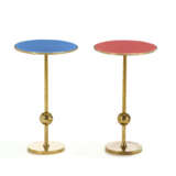 Pair of coffe tables model "T1". Produced by Tecno, Varedo, 1990s. Brass frame, back-painted bevelled glass tops. (h 45 cm.; d 27 cm.) (crystal tabletops replaced) | | Literature | G. Gramigna, F. Irace, Osvaldo Borsani, Leonardo De Luca, Roma 1992 - Foto 2