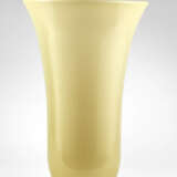 Vase of the series "Opalini". 1996. Lattimo and yellow incamiciato blown glass with applied base. Bearing label, signed with engraving under the base. (h 37 cm.; d 25 cm.) - photo 2
