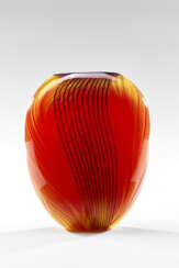 Vase. Murano, 1990s/2000s. Plychrome blown glass. Signed with engraving. (24x25 cm.)