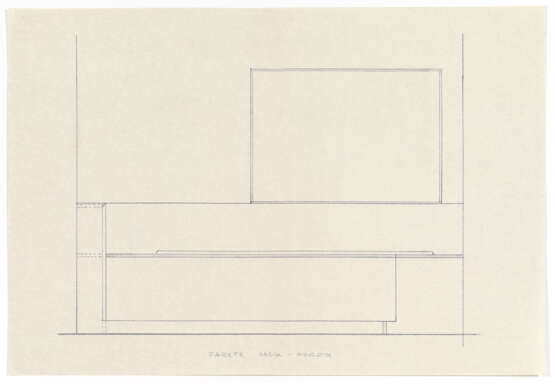 Lot of drawings and sketches relating to the project for Casa Scatturin in Venice and in particular the study of the bathroom containing: five sheets with surface calculations, eight heliocopies, including two general plans of the house with handwrit - photo 12