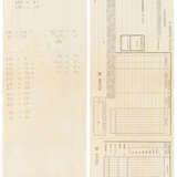 Lot of drawings and sketches relating to the project for Casa Scatturin in Venice and in particular the study of the bathroom containing: five sheets with surface calculations, eight heliocopies, including two general plans of the house with handwrit - photo 17