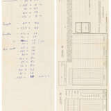 Lot of drawings and sketches relating to the project for Casa Scatturin in Venice and in particular the study of the bathroom containing: five sheets with surface calculations, eight heliocopies, including two general plans of the house with handwrit - photo 18