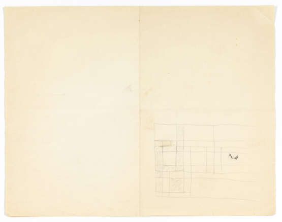 Lot of drawings and sketches relating to the Salviati shop project containing: two heliocopies, one drawing on transparencies, two sketches on paper, two sheets with surface calculations. Venice, 1958-60ca. Graphite, pen and coloured pencils on paper - фото 6
