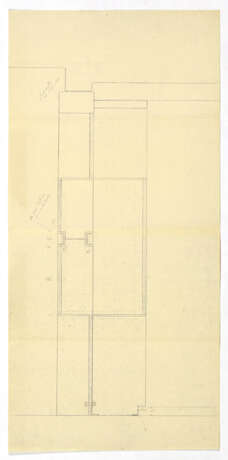 "Negozio Olivetti a Venezia" | Lot consisting of three sheets: the first and second by Carlo Scarpa's collaborators with studies for the cladding of the central pillar in Aurisina stone slabs interspersed with courses in muntzmetall; the third a heli - photo 4