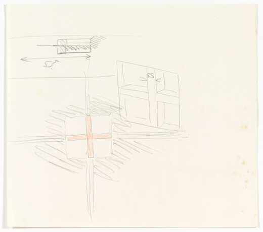 Lot consisting of five sheets concerning the Brion Tomb project, relating to the study for a variant of the polychrome marble inlay decoration of the chapel doors. Bearing autograph annotations by the architect. Venice, 1970-78ca. Graphite, pen and c - фото 9