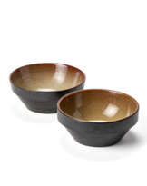 Pair of ceramic bowls painted in black