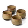 Four polychrome ceramic bowls. Execution by Ceramica Arcore, Italy, 1970s. Ceramic enamelled in black-cream and brown. (h 7 cm.; d 8 cm.) (slight defects) - Maintenant aux enchères