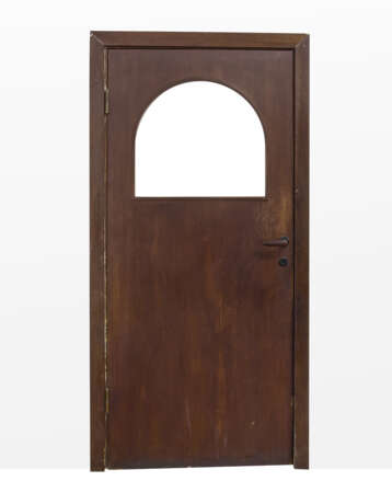 Dark wooden door with glass lunette. Dark brown bakelite handles. Milan, 1932. (102x201.5 cm.) (defects) | | Provenance | Andreani Apartment, via Monte Velino, Milan - фото 2