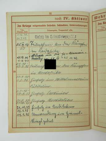 Dokumentennachlass eines Oberfeldwebel der Fl. Gast 4/XII - Afrika. - Foto 7