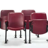 Four chairs model "LV8". Italy, 1960s. Metal frame and burgundy leatherette upholstery. (60x76x46 cm.) (defects) - photo 1