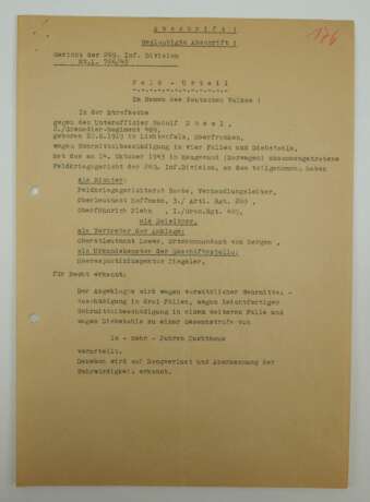 Urkundengruppe des Unteroffiziers und Träger des Deutschen Kreuzes in Gold Rudolf Düsel - 11./ I.R. 489 bzw. Inf. Ers. Btl. z.b.V. 500. - фото 3