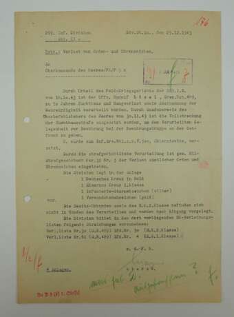 Urkundengruppe des Unteroffiziers und Träger des Deutschen Kreuzes in Gold Rudolf Düsel - 11./ I.R. 489 bzw. Inf. Ers. Btl. z.b.V. 500. - Foto 5