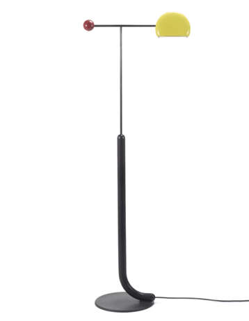 Halogen floor lamp model "Tomo". Produced by Luci,, 1985. Black painted cast iron base, black enamelled vertical body, black painted metal wand, red plastic sphere and yellow painted aluminium light diffuser. (h max 178 cm.) (defects) | | Literature - фото 1