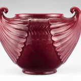 Large cast ceramic flower vase enamelled in burgundy under glaze - Foto 2