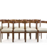 Eight chairs model "104". Produced by Cassina,, 1960s. Wooden frame, seat upholstered in white fabric. (47x78x50 cm.) (slight defects) - photo 2
