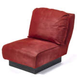 Armchair upholstered in red suede leather - photo 1