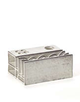 Grey enamelled stoneware desk pen holder