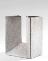 White enamelled stoneware vase