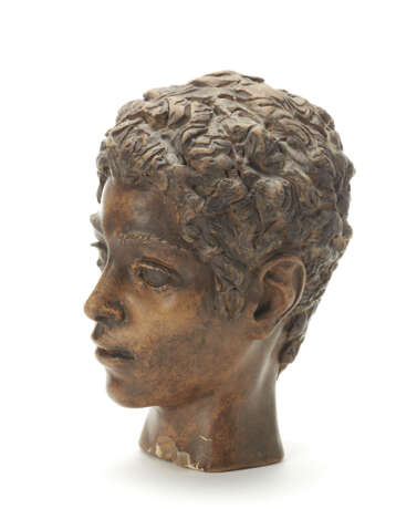 Terracotta head of a young boy. Rome, 1930s/1940s. (h 27.5 cm.) (minor defects and small restorations) - фото 1