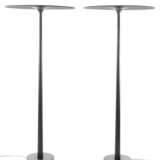 Pair of free-standing floor lamps with disc shade model "THX 1138". Produced by SpHaus, Grass, 2000s. Black painted metal. (h 216 cm.; d 99 cm.) (slight defects and losses) - photo 1