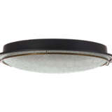 Ceiling lamp model "2298". Milan, 1960s. Black lacquered aluminium frame and brass support, colorless glass light diffuser. (d 57 cm.) | | Provenance | Private collection, Milan | | Literature | Illuminazione, arredamento, cristalli d'arte, "Qua - фото 1