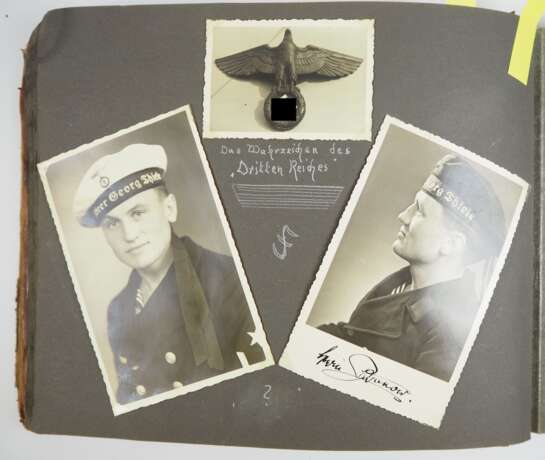 Kriegsmarine: Fotoalbum eines Bootsmaaten des Schweren Kreuzers "Prinz Eugen" - gefallen auf dem Schlachtschiff "Bismarck". - Foto 1