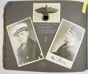 Kriegsmarine: Fotoalbum eines Bootsmaaten des Schweren Kreuzers "Prinz Eugen" - gefallen auf dem Schlachtschiff "Bismarck".