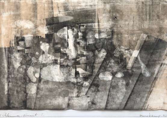 Vennekamp, Johannes (1935 Istanbul) "Sclemmer-Riuxit", Öl/ Papier, sign. u.r. und dat. ´62, 22x31 cm, hinter Glas und Rahmen - photo 1