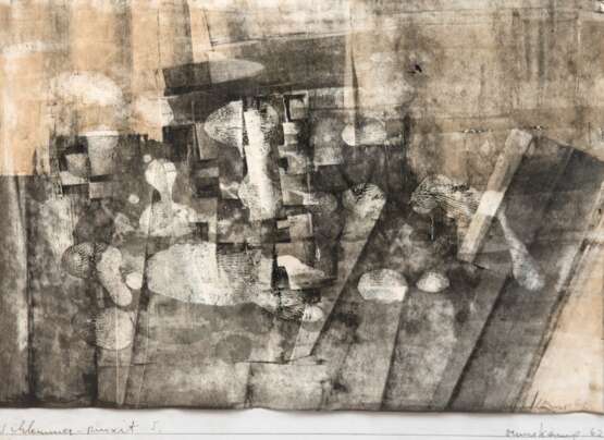 Vennekamp, Johannes (1935 Istanbul) "Peter Schlemihl", Öl/ Papier, sign. u.r. und dat. ´62, betitelt u.l., 33x42 cm, hinter Glas und Rahmen - photo 1