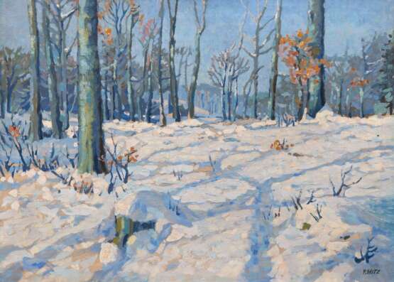 Hitz, Friedrich (1918 Stargard (Pommern)-1997 Neubrandenburg) "Wintersonne", Öl/ Lw., sign. u.r., 60x80 cm, Rahmen - Foto 1