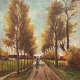 Varlemann, Paul (1916-?, Worpsweder Maler) "Schäfer mit seiner Herde", Öl/ Lw., sign. u.l., 63x47 cm, Rahmen - Foto 1