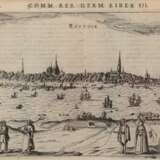 "Comm. Rer. Germ. Liber III.-Rostock", Kupferstich, 15,5x19,5 cm, im Passepartout hinter Glas und Rahmen - Foto 2