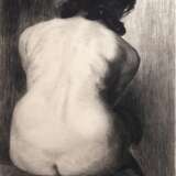 "Weiblicher Rückenakt", Radierung, 8/100, bez. "Ludwig Schaefer" u.r., Knickspuren an den Rändern, 64x42 cm, ungerahmt - photo 1