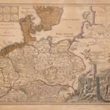 Karte "Germaniae Antiquae", P. Malae, C.Taciti, C.Plinii, Studio C.Weigelii, Stich z.T. handkoloriert, 34x40 cm, hinter Glas - фото 1