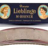 M. Hohner-Mundharmonika "Unsere Lieblinge", im Original- Etui, Gebrauchspuren, L. 13,5 cm - photo 1