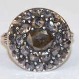 Ring, 585er GG, geprüft, Ring-Kopf Silber mit Diamanten besetzt von zus. ca. 1,3 ct., RG 51, Innendurchmesser 16,2 mm, ca. 4,5 g - фото 1