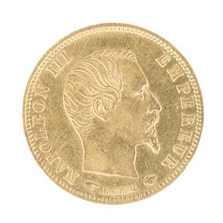 Золотая монета 5 франков. Франция. 1857 год. Золото Mid-19th century г. - фото 2