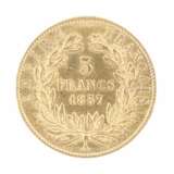 Золотая монета 5 франков. Франция. 1857 год. Золото Mid-19th century г. - фото 3