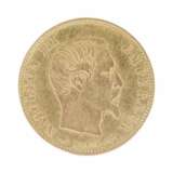 Золотая монета 5 франков. Франция 1858 год. Золото Mid-19th century г. - фото 2