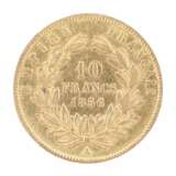 Золотая монета 10 франков. Франция 1856 год. Золото Mid-18th century г. - фото 3